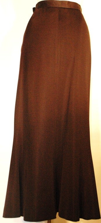 Women's Vintage 1986 Yves Saint Laurent RIve Gauche Black Long Ball Skirt sz 42 For Sale