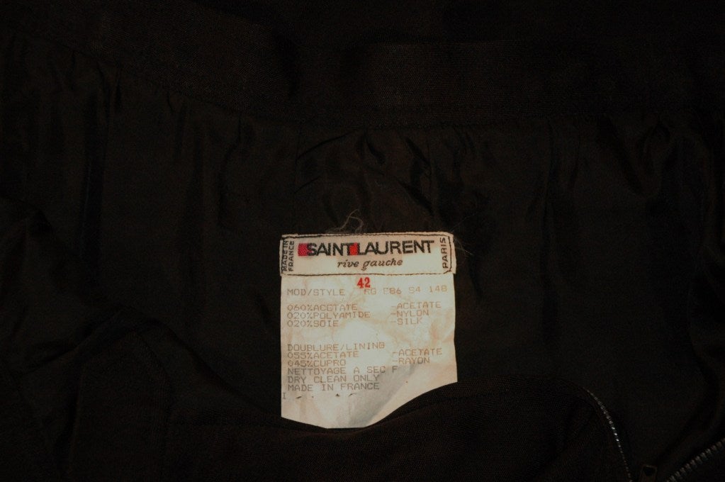 Vintage 1986 Yves Saint Laurent RIve Gauche Black Long Ball Skirt sz 42 For Sale 4