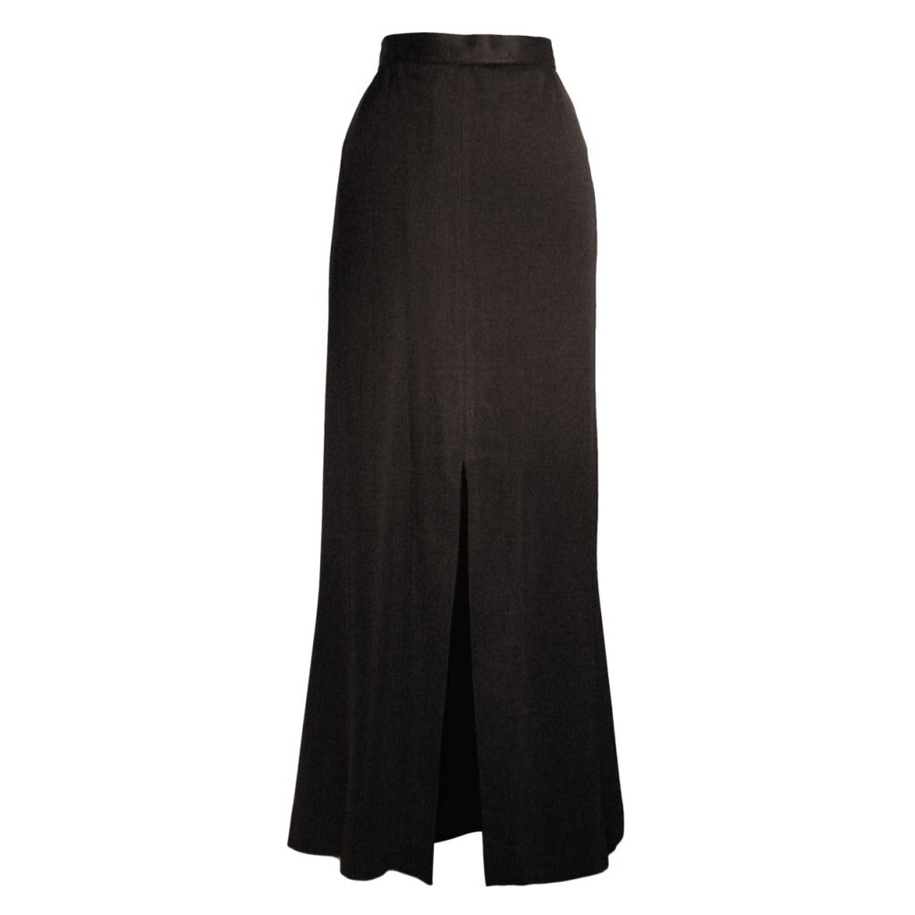 Vintage 1986 Yves Saint Laurent RIve Gauche Black Long Ball Skirt sz 42 For Sale
