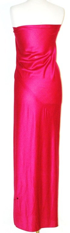 Vintage Halston IV Dorian Strapless w Peek-a-Boo Bust Hot Pink Dress for Saks Fifth Avenue 3