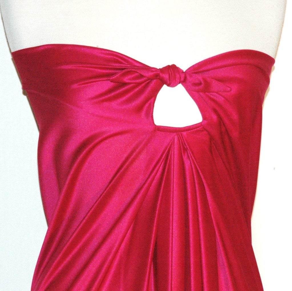 halston pink gown
