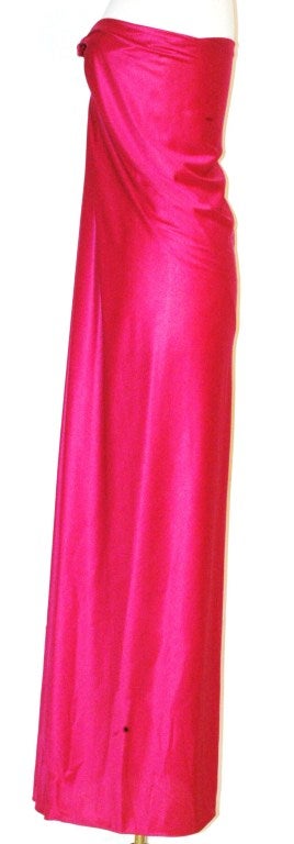 Vintage Halston IV Dorian Strapless w Peek-a-Boo Bust Hot Pink Dress for Saks Fifth Avenue 1
