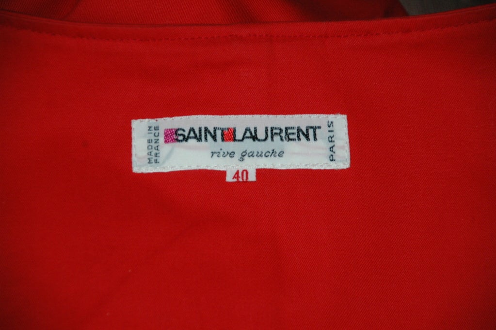 Vintage Yves Saint Laurent YSL Rive Gauche Red Corset Gold Tassel  40 3