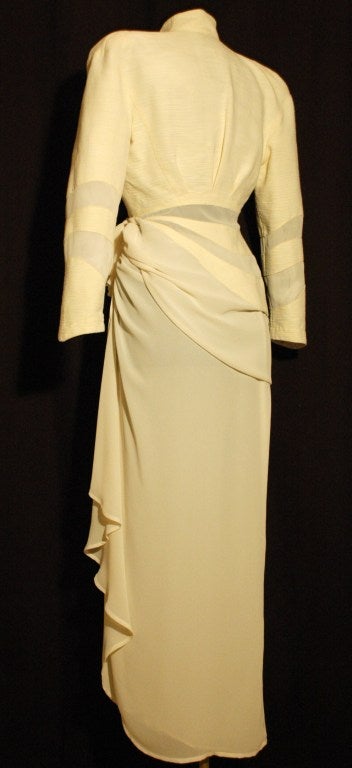 Women's Rare Thierry Mugler 2pc Sheer Transparent Asymmetrical Evening Jacket & Skirt Suit For Sale