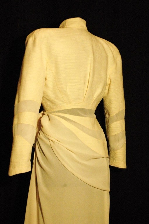 Rare Thierry Mugler 2pc Sheer Transparent Asymmetrical Evening Jacket & Skirt Suit For Sale 2