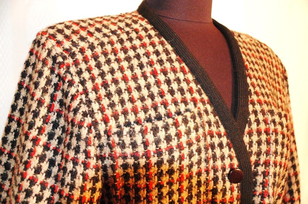 1984 Vintage Yves Saint Laurent Rive Gauche wool plaid 3pc Suit with Tags For Sale 1