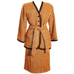 1984 Vintage Yves Saint Laurent Rive Gauche wool plaid 3pc Suit with Tags