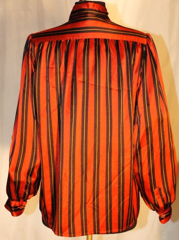 Vintage Yves Saint Laurent Rive Gauche YSL 100% Silk Blouse 1