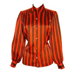 Vintage Yves Saint Laurent Rive Gauche YSL 100% Silk Blouse