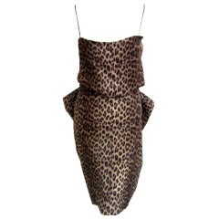 Lanvin Hiver 2010 Leopard Print Silk Cocktail Dress
