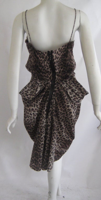 Lanvin Hiver 2010 Leopard Print Silk Cocktail Dress 1