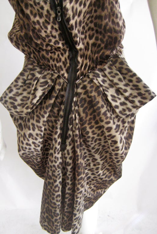 Lanvin Hiver 2010 Leopard Print Silk Cocktail Dress 2
