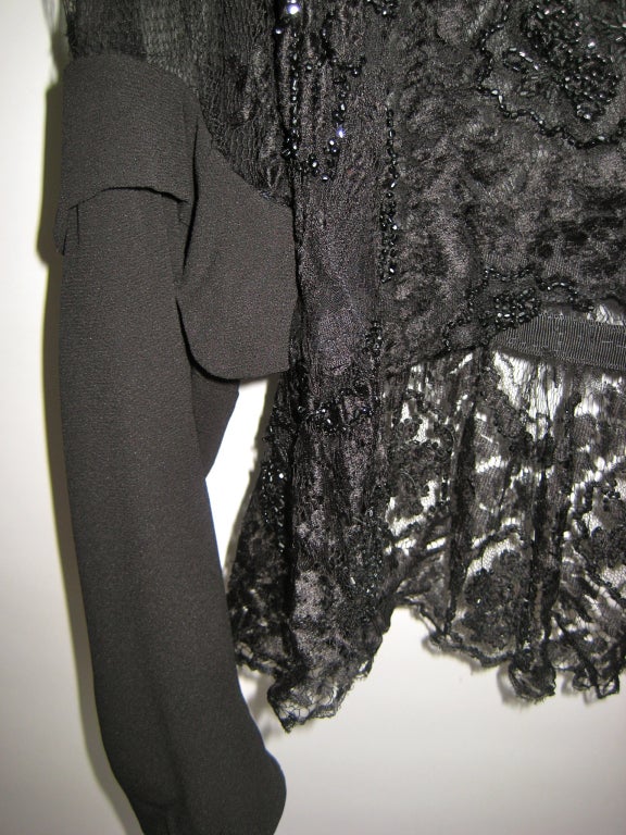 Women's 1940s Beaded Silk Chantilly Lace Jacket