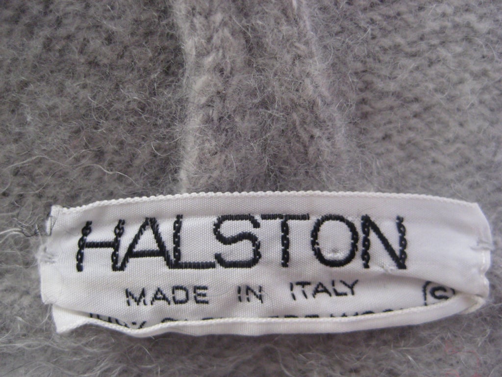 1970s Halston Cashmere Sweater Jacket with Hood For Sale 1