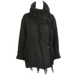 1980s Issey Miyake Quilted Wool Fringe Jacket