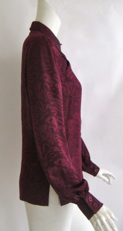 1980s Galanos Silk Blouse In Excellent Condition In Chicago, IL