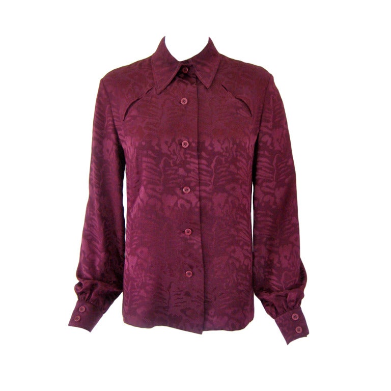 1980s Galanos Silk Blouse