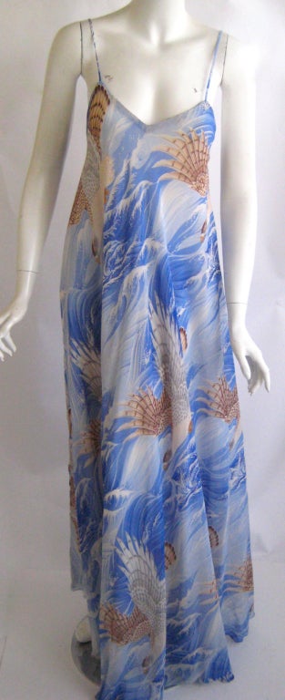 1990s Vicky Tiel Silk Lolita Caftan Dress With Cape 2