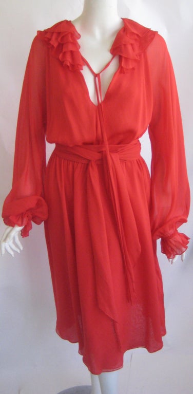 1970s Halston Day Dress In Excellent Condition In Chicago, IL