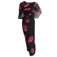 1950s Philip Hulitar Silk Chiffon Evening Gown 1950s Philip Hulitar Silk Chiffon Evening Gown