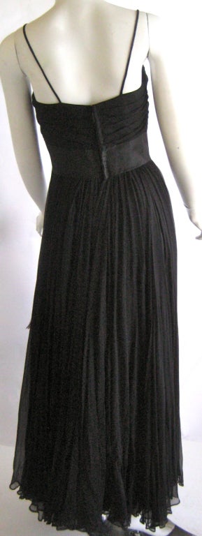 1950s Philip Hulitar Silk Feather Evening Gown With Feather Stole 2