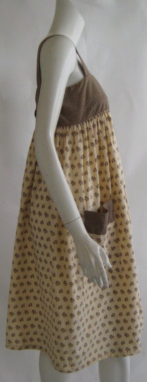 1960s Quad British Boutique Cotton Babydoll Dress In Excellent Condition For Sale In Chicago, IL