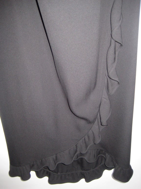 Women's 1980s Galanos Silk Chiffon Maxi Wrap Skirt