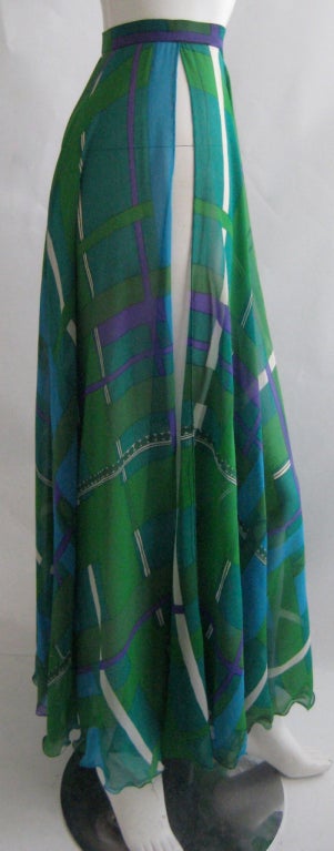 Women's 1960s La Mendola Silk Chiffon Wrap Skirt For Sale