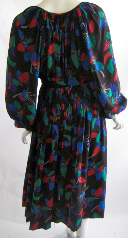 1970s Chloe Silk Peasant Blouse and Skirt For Sale 1