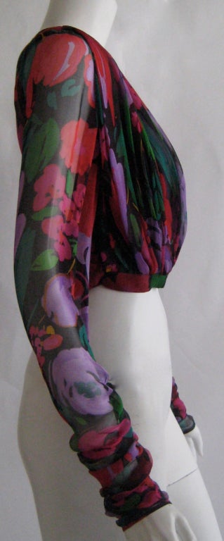 1980s Galanos Silk Chiffon Blouse In New Condition For Sale In Chicago, IL