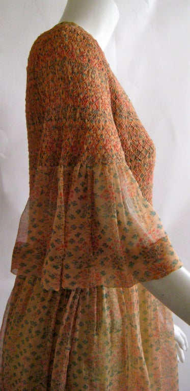 Women's 1960s Treacy Lowe Silk Chiffon Caftan Dress