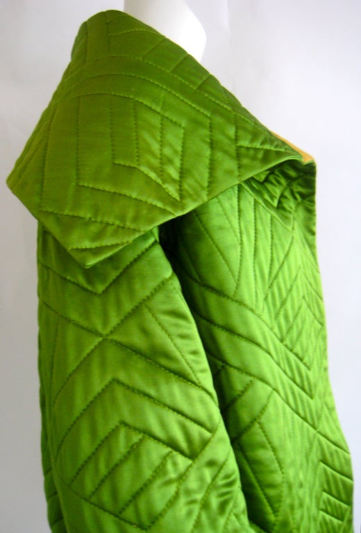 Women's 1980s Galanos quilted silk satin evening jacket