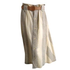 1990s yohji yamamoto avant garde paper bag waist wool skirt
