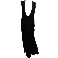 1990s comme des garcons scallop hem velvet maxi dress