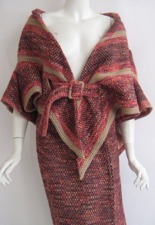 1960s Jean Barthet wool tweed caplet with new look long skirt In Excellent Condition In Chicago, IL