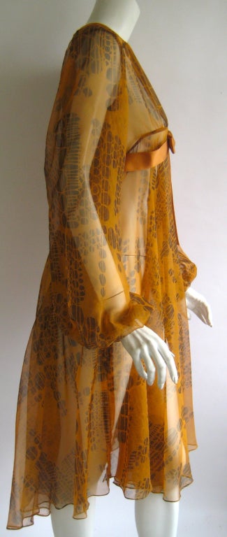 Women's 1960s jean varon sheer empire babydoll peasant dress