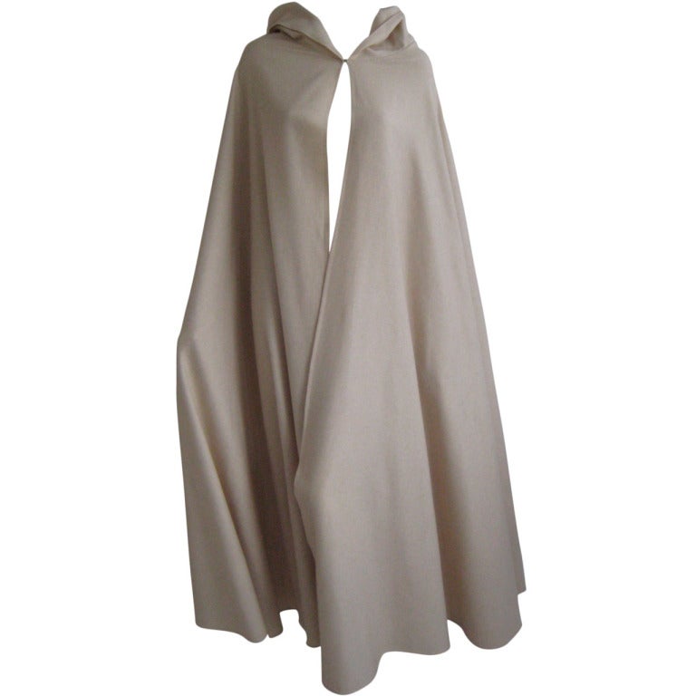 1970s Halston Cashmere Cape With Hood