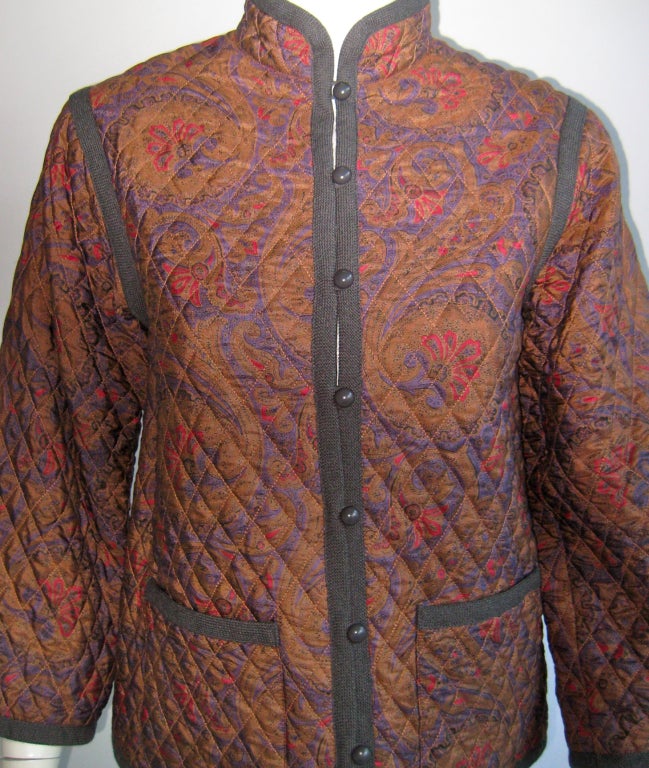1970s yves saint laurent russian collection quilted jacket
100% silk
excellent condition