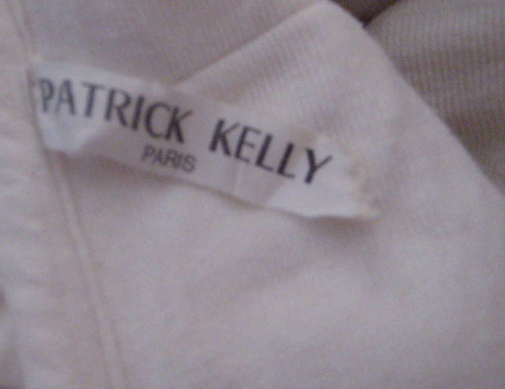 1980S Patrick Kelly Ivory Cotton Quilted Cocoon Wrap Coat For Sale 3