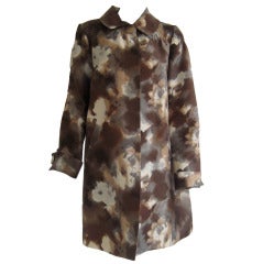 Moschino Abstract Floral Print Fine Wool Swing Coat