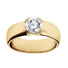 Eleganter Broadring von ReneSim mit einem Diamanten im zentralen Brillantschliff von 1,25 Karat
