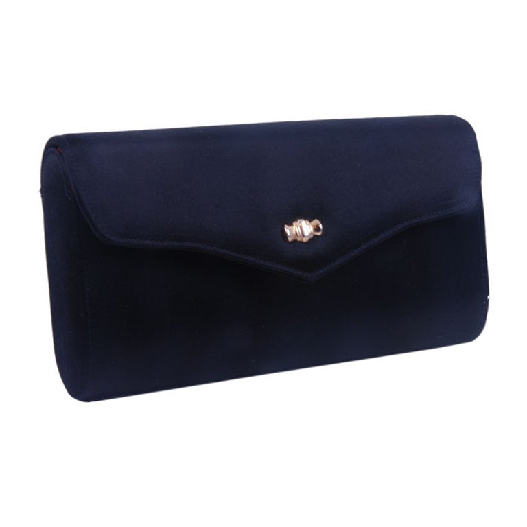 Vintage Black Satin TIffany Evening Bag