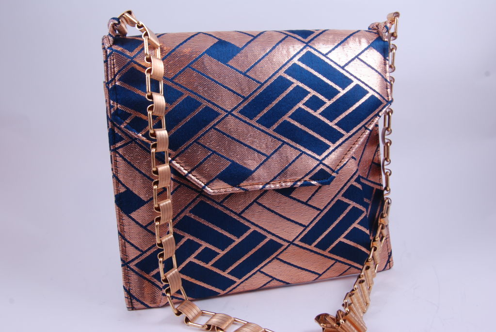 Diane Love Brocade Evening Bag with Chain