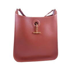 Tan Hermes Leather Shoulder Bag