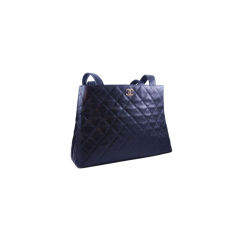 Large Black Chanel Quilted Handbag