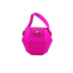 Renaud Pellegrino Shocking Pink Jeweled Evening Bag