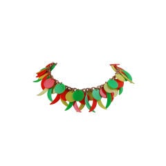Vintage 1960's Bergere Brightly Colored Necklace