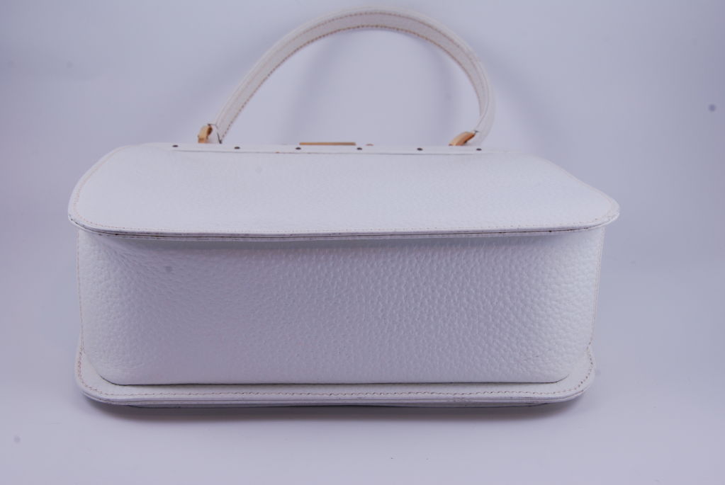 Classic White Leather Gucci Hand Bag 6