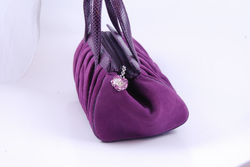 Judith Leiber Suede & Lizard Purse