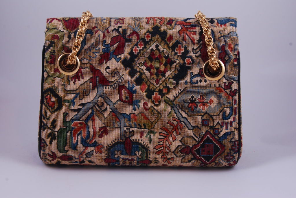 Morris Moskowitz 1970's Tapestry Hand Bag 3